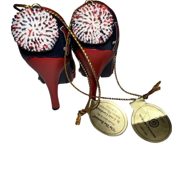 St. Louis Cardinals Shoe Ornament High Heel Baseball‎ Pom Pom Decor - Picture 10 of 15